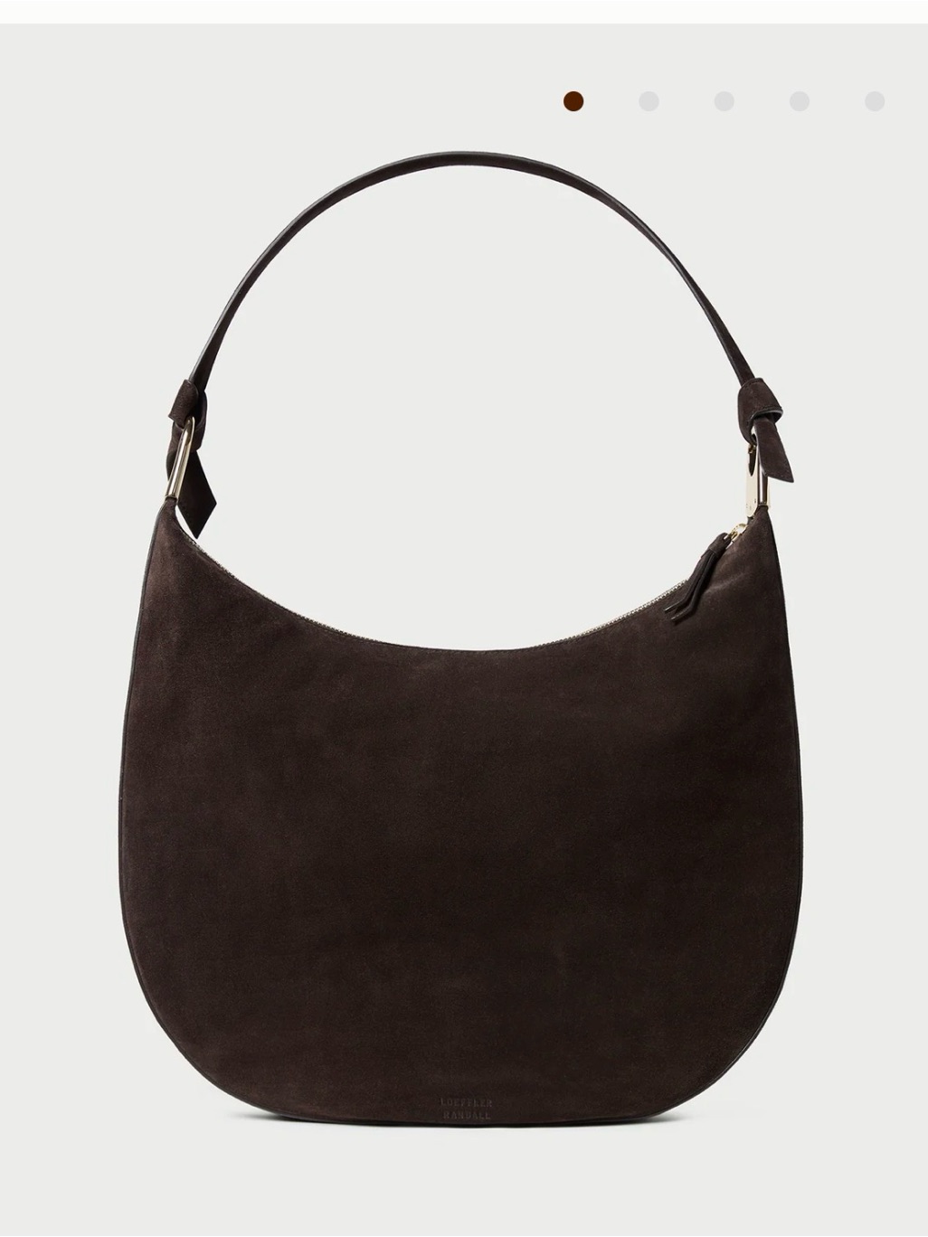 Loeffler Randall Morgan Dark Brown Suede Hobo Bag Knot Handle Purse